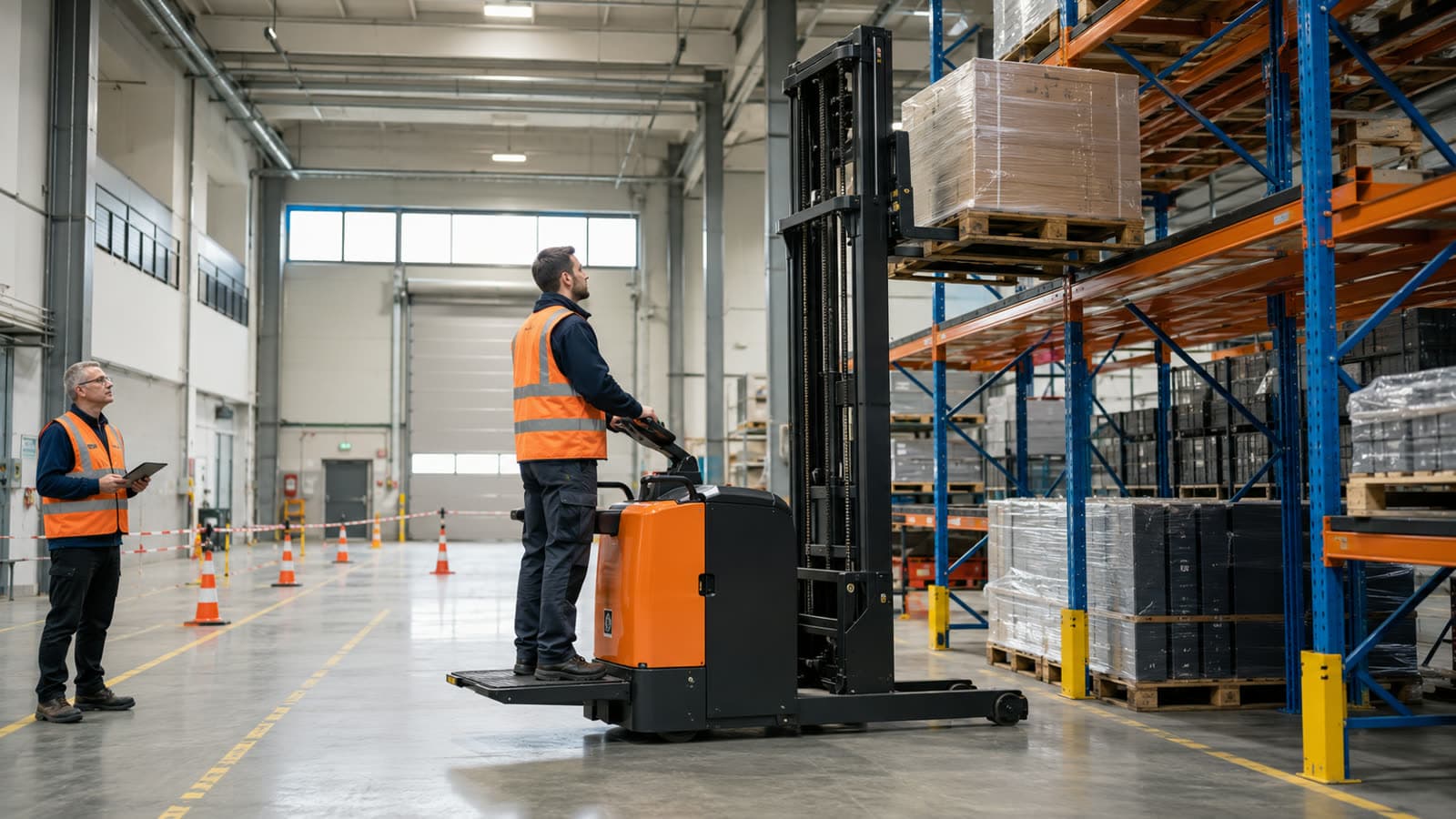 CACES® R489 — catégorie 1B : gerbeurs à conducteur porté à hauteur de levée > 1,20 m